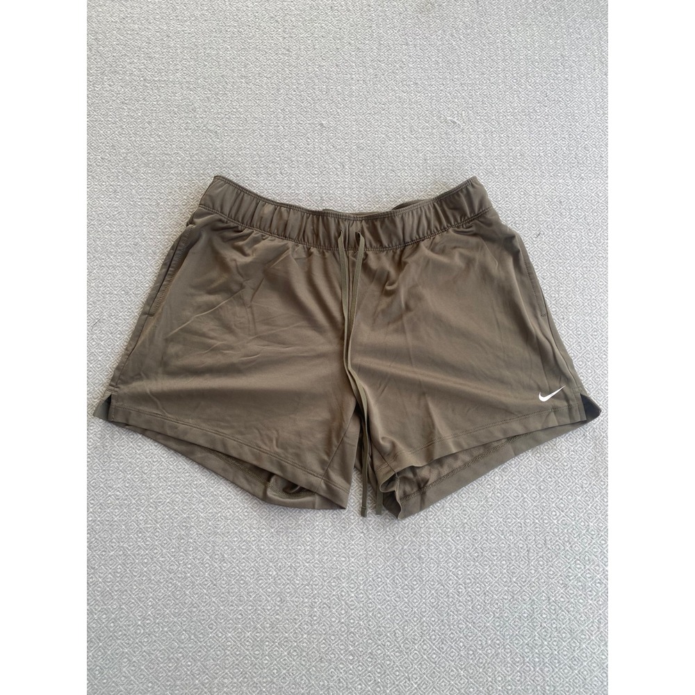 Nike Shorts Women Medium Olive Green Dri-FIT Athletic Running Gym Training